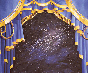 blue stage backdrop