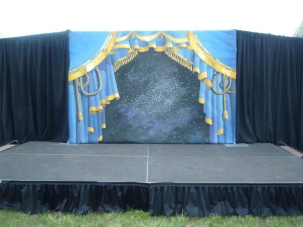 Blue Stage Curtain Backdrop, (smaller vers) - Image 2