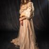 Victorian Dress Peach Roses - Image 2