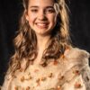 Victorian Dress Peach Roses - Image 3
