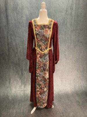fancy floral red dress
