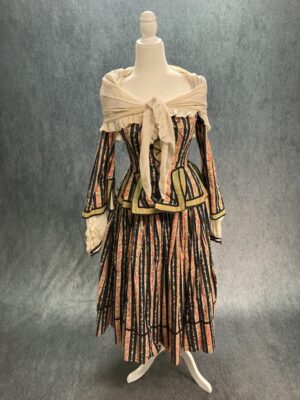 floral and black stripe